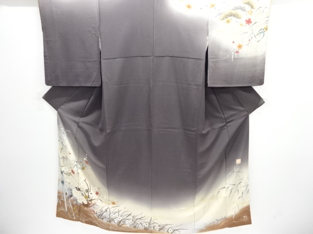 JAPANESE KIMONO / HOMONGI / EMBROIDERY / PEONY / ARTIST WORK